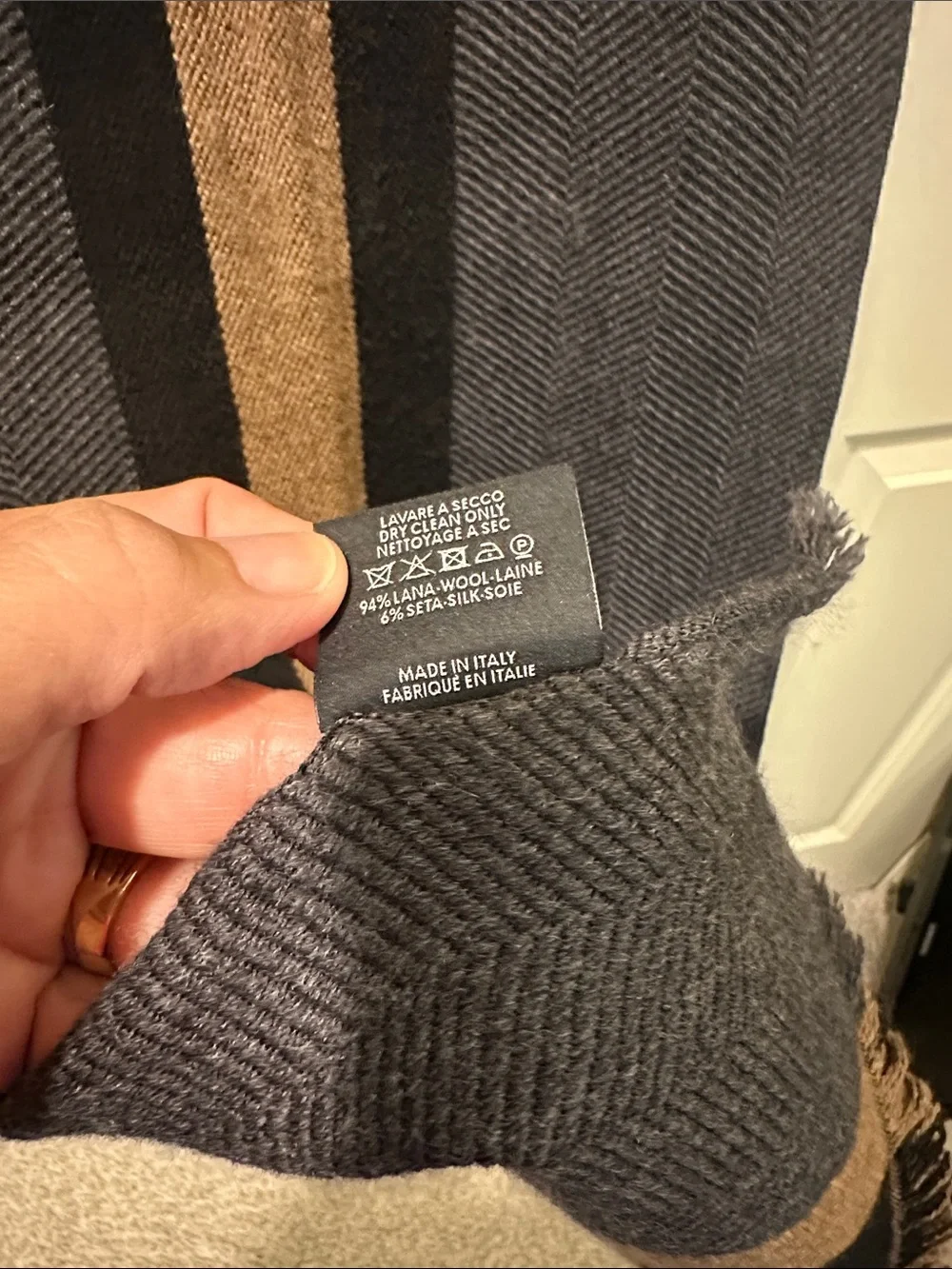Gucci Black and Brown Striped Men's Scarf